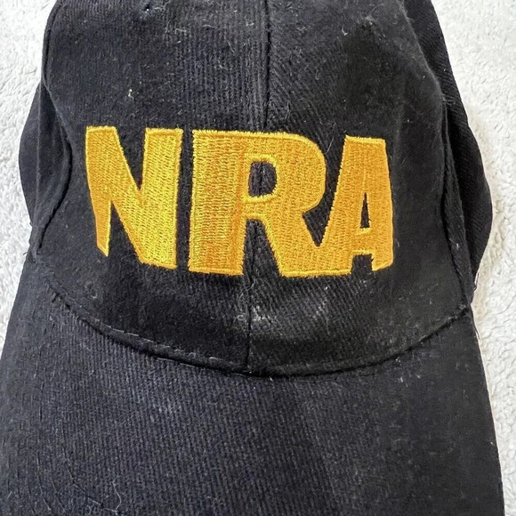 NRA Black Cap Hat Adjustable One Size Fits All American Flag - National Rifle - Picture 2 of 6